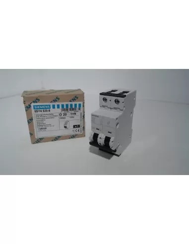 Siemens circuit breaker 1p n 20a 10ka curve d 2 modules 5sy45208